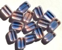 15 12mm Transparent Pink Blue Rectangle Window Beads
